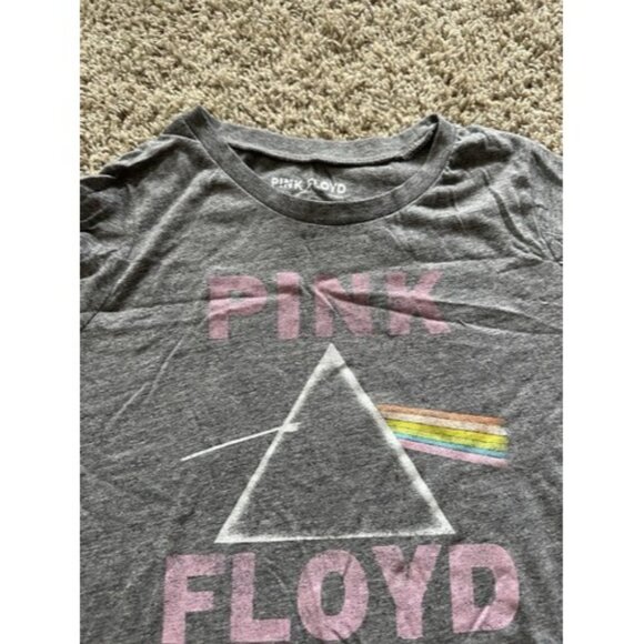 Pink Floyd Womens Gray Graphic Print The Dark Side of the Moon Band Tee Size XL - Picture 4 of 11